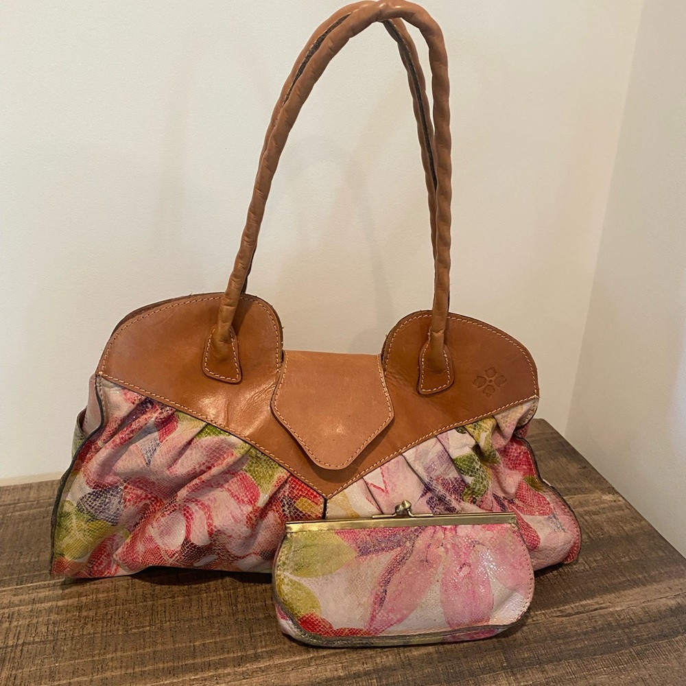 PATRICIA NASH Heritage MULTI FLORAL Print LIONE Twisted Handle SHOULDER SATCHEL